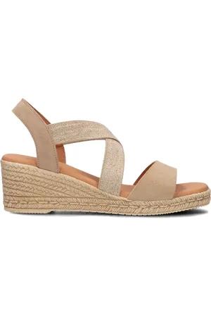 Lina Locchi Schoenen, Dames, , 37 EU, Linnen, Sleehak Sandalen voor Vrouwen