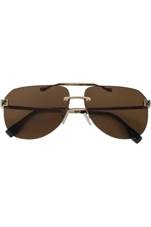 Fendi Pre-owned, Dames, Bruin, ONE Size, Tweed, Pre-owned Plastic sunglasses