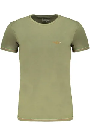 Aeronautica Militare Tops, Heren, Groen, M, Katoen, Groen Katoenen T-shirt met Print