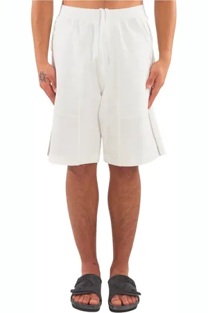 C.P. Company Korte broeken, Heren, Wit, L, Fleece Side Zip Shorts