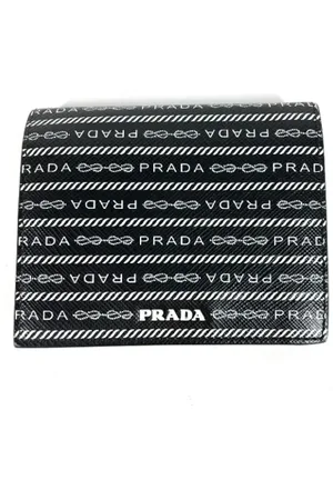 Prada Pre-owned, Dames, Zwart, ONE Size, Leer, Tweedehands leren portemonnees