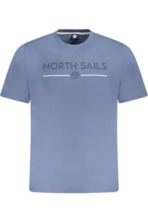 North Sails Tops, Heren, Blauw, L, Katoen, Blauw Grafisch Print Katoenen T-Shirt