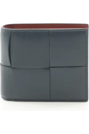 Bottega Veneta Pre-owned, Heren, Blauw, ONE Size, Leer, Tweedehands leren portemonnees