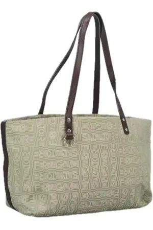 Salvatore Ferragamo Pre-owned, Dames, Groen, ONE Size, Leer, Pre-owned Canvas shoulder-bags