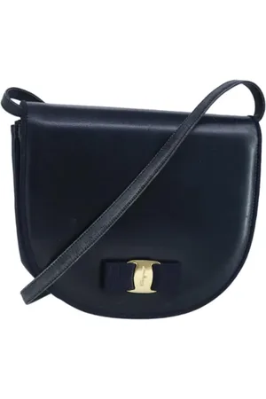 Salvatore Ferragamo Pre-owned, Dames, Blauw, ONE Size, Leer, Tweedehands leren schoudertassen