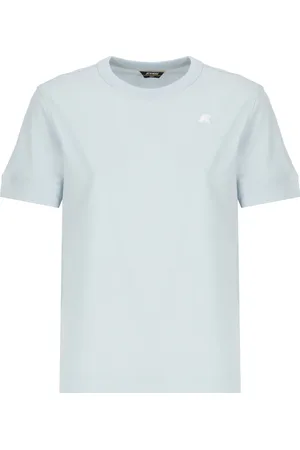 K-Way Tops, Dames, Blauw, XL, Katoen, Lichtblauw Katoenen T-shirt voor Vrouw