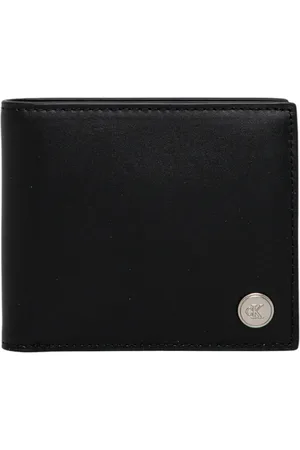 Calvin Klein Accessoires, Heren, Zwart, ONE Size, Leer, Leren Bifold Portemonnee met Muntvakje