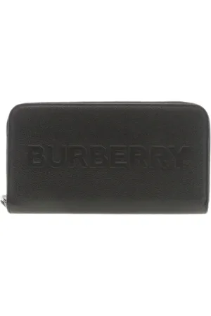 Burberry Pre-owned, Dames, Zwart, ONE Size, Leer, Tweedehands leren portemonnees