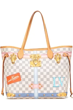 LOUIS VUITTON Pre-owned, Dames, Wit, ONE Size, Leer, Pre-owned Canvas totes