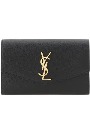 Saint Laurent Accessoires, Dames, Zwart, ONE Size, Rode Gewatteerde Kettingportemonnee met Kwastje