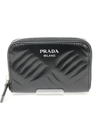 Prada Pre-owned, Dames, Zwart, ONE Size, Leer, Tweedehands leren portemonnees
