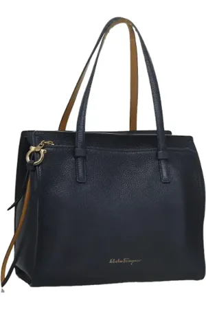 Salvatore Ferragamo Pre-owned, Dames, Blauw, ONE Size, Leer, Tweedehands leren schoudertassen