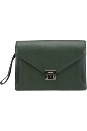 Burberry Pre-owned, Dames, Groen, ONE Size, Leer, Pre-owned Leather clutches