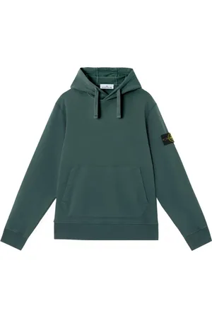 Stone Island Sweatshirts & Hoodies, Heren, Groen, L, Katoen, Biologische katoenen fleece hoodie groen