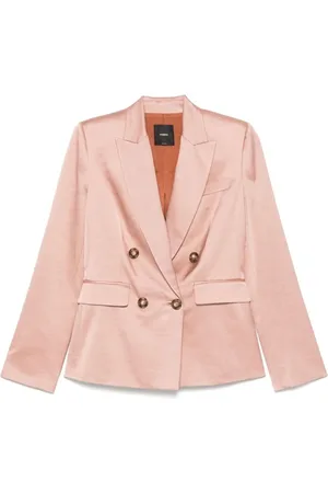 Pinko Jassen, Dames, Roze, L, Katoen, Dubbelborstig katoenen blazerjasje