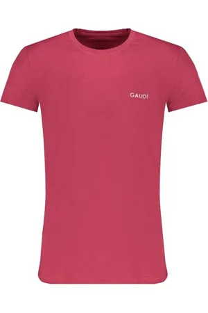 Gaudi Tops, Heren, Rood, 2Xl, Katoen, Rode Katoen Print Logo T-Shirt
