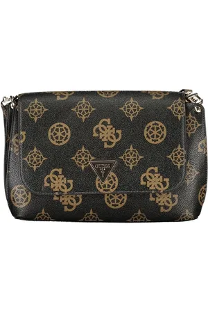 Guess Tassen, Dames, Bruin, ONE Size, Bruine polyethyleen handtas met verstelbare band
