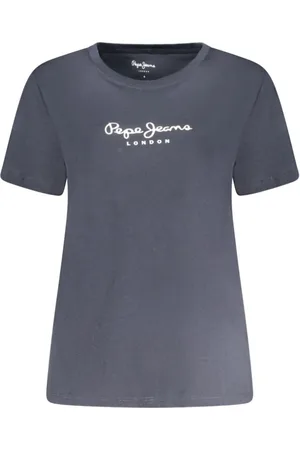 Pepe Jeans Tops, Dames, Blauw, S, Katoen, Blauw Katoen Dames T-Shirt