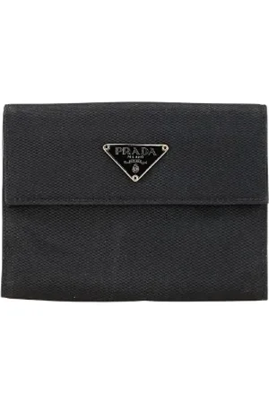 Prada Pre-owned, Dames, Zwart, ONE Size, Nylon, Pre-owned Canvas wallets
