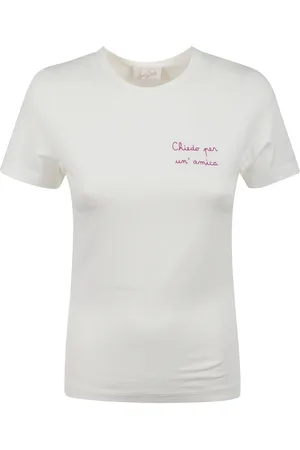 MC2 SAINT BARTH Tops, Dames, Wit, S, Katoen, Katoenen T-shirt met voorlogo
