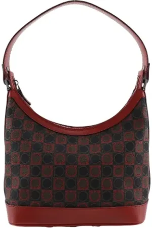 Salvatore Ferragamo Pre-owned, Dames, Rood, ONE Size, Pre-owned Canvas shoulder-bags