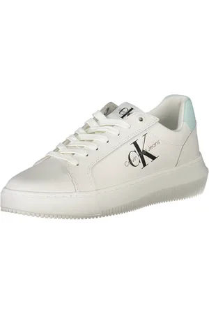 Calvin Klein Schoenen, Dames, Wit, 39 EU, Sportieve witte sneakers met contrastdetails