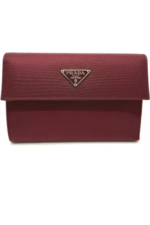 Prada Pre-owned, Dames, Rood, ONE Size, Leer, Tweedehands leren portemonnees