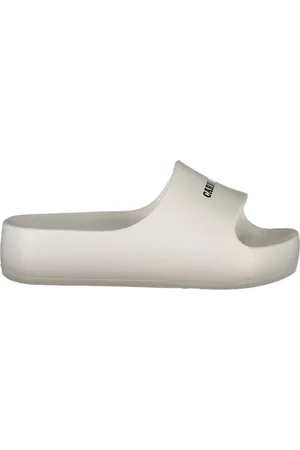 Carrera Schoenen, Dames, Wit, 38 EU, Witte Polyethyleen Sandaal met 5cm Plateau