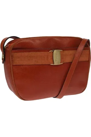 Salvatore Ferragamo Pre-owned, Dames, Bruin, ONE Size, Leer, Tweedehands leren schoudertassen