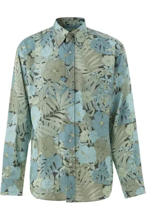 Tom Ford Overhemden, Heren, Blauw, 2Xl, Lichtblauw Bloemenprint Overhemd