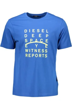 Diesel Tops, Heren, Blauw, XL, Katoen, Blauw Katoen Heren T-Shirt