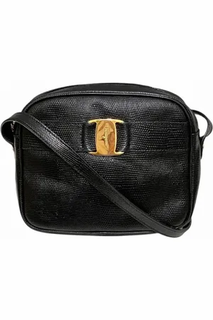 Salvatore Ferragamo Pre-owned, Dames, Zwart, ONE Size, Leer, Tweedehands leren schoudertassen