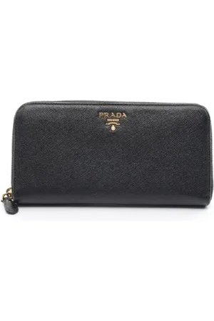 Prada Pre-owned, Dames, Zwart, ONE Size, Leer, Tweedehands leren portemonnees