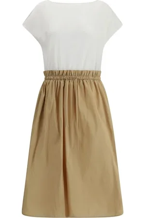 Fabiana Filippi Kleedjes, Dames, Veelkleurig, M, Chique Appliqué Rok Lange Jurk