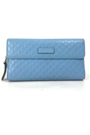 Gucci Pre-owned, Dames, Blauw, ONE Size, Leer, Tweedehands leren portemonnees
