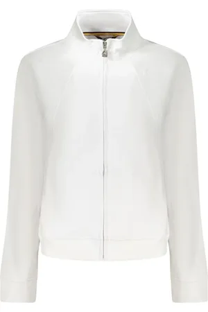 K-Way Jassen, Dames, Wit, L, Katoen, Witte Katoenen Zip Up Track Jacket