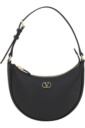 VALENTINO GARAVANI Tassen, Dames, Zwart, ONE Size, Leer, Elegante VLogo Hobo Schoudertas