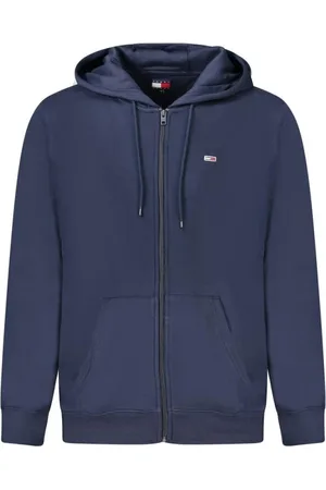 Tommy Hilfiger Sweatshirts & Hoodies, Heren, Blauw, XL, Katoen, Blauwe katoenen sweater met ribgebreide boorden