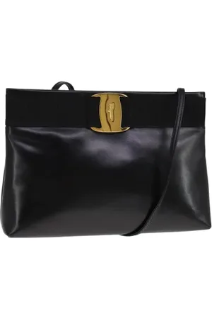Salvatore Ferragamo Pre-owned, Dames, Zwart, ONE Size, Leer, Tweedehands leren schoudertassen