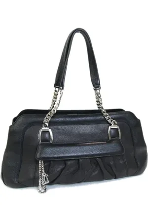 Cartier Pre-owned, Dames, Zwart, ONE Size, Leer, Tweedehands leren schoudertassen