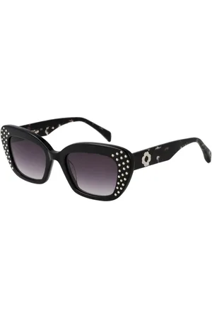 Maje Accessoires, Dames, Zwart, ONE Size, Zwarte Cat Eye Zonnebril met Paarse Gradiënt Lenzen