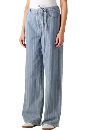 Second Female Broeken, Dames, Blauw, XL, Wijde Blauwe Jeans Layne