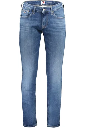 Tommy Hilfiger Jeans, Heren, Blauw, W28 L32, Katoen, Blauwe Katoenen Slim Jeans Gewassen Effect