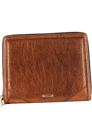 Burberry Pre-owned, Dames, Oranje, ONE Size, Leer, Tweedehands leren portemonnees