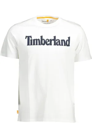 Timberland Tops, Heren, Wit, M, Katoen, Biologisch Katoenen Print T-Shirt
