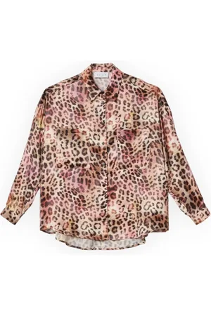 GAËLLE Blouses & Shirts, Dames, Bruin, XS, Satijn, Satijnen Overhemd