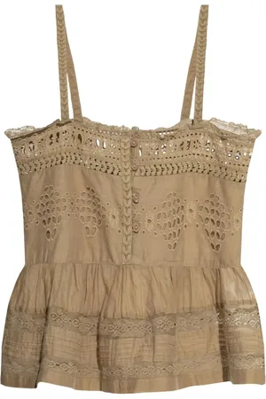 Isabel Marant Tops, Dames, , M, Katoen, Khaki Licht Katoenen Top