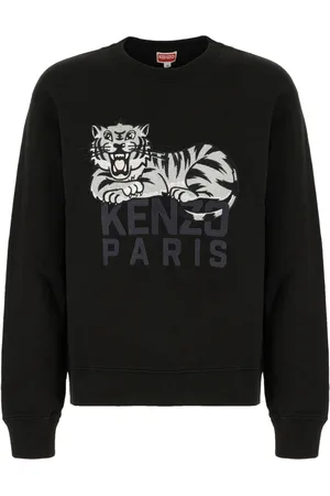 Kenzo Sweatshirts & Hoodies, Heren, Zwart, L, Katoen, Stijlvolle Sweatshirts voor een Trendy Look