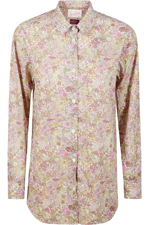 MC2 SAINT BARTH Blouses & Shirts, Dames, Veelkleurig, L, Katoen, Bloemenpatroon katoenen overhemd met Franse kraag