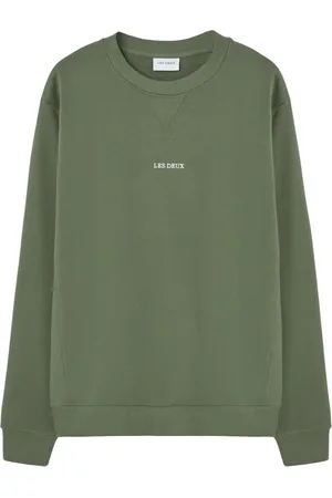 Les Deux Sweatshirts & Hoodies, Heren, Groen, S, Katoen, Groene Logo Mini Sweater